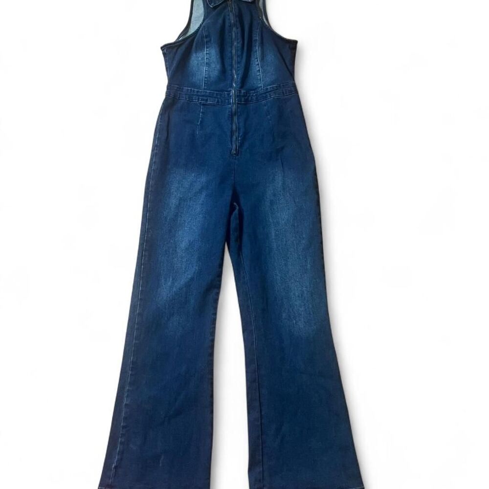 Unbranded Women's Sleeveless Stretch Denim Jumpsuit SZ L
